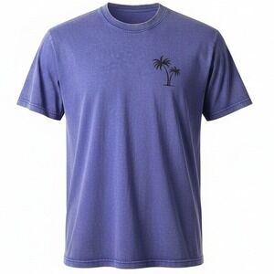 Unbranded Men 5XL Purple Mineral Wash Palm Tree Graphic Short Sleeve T-Shirt